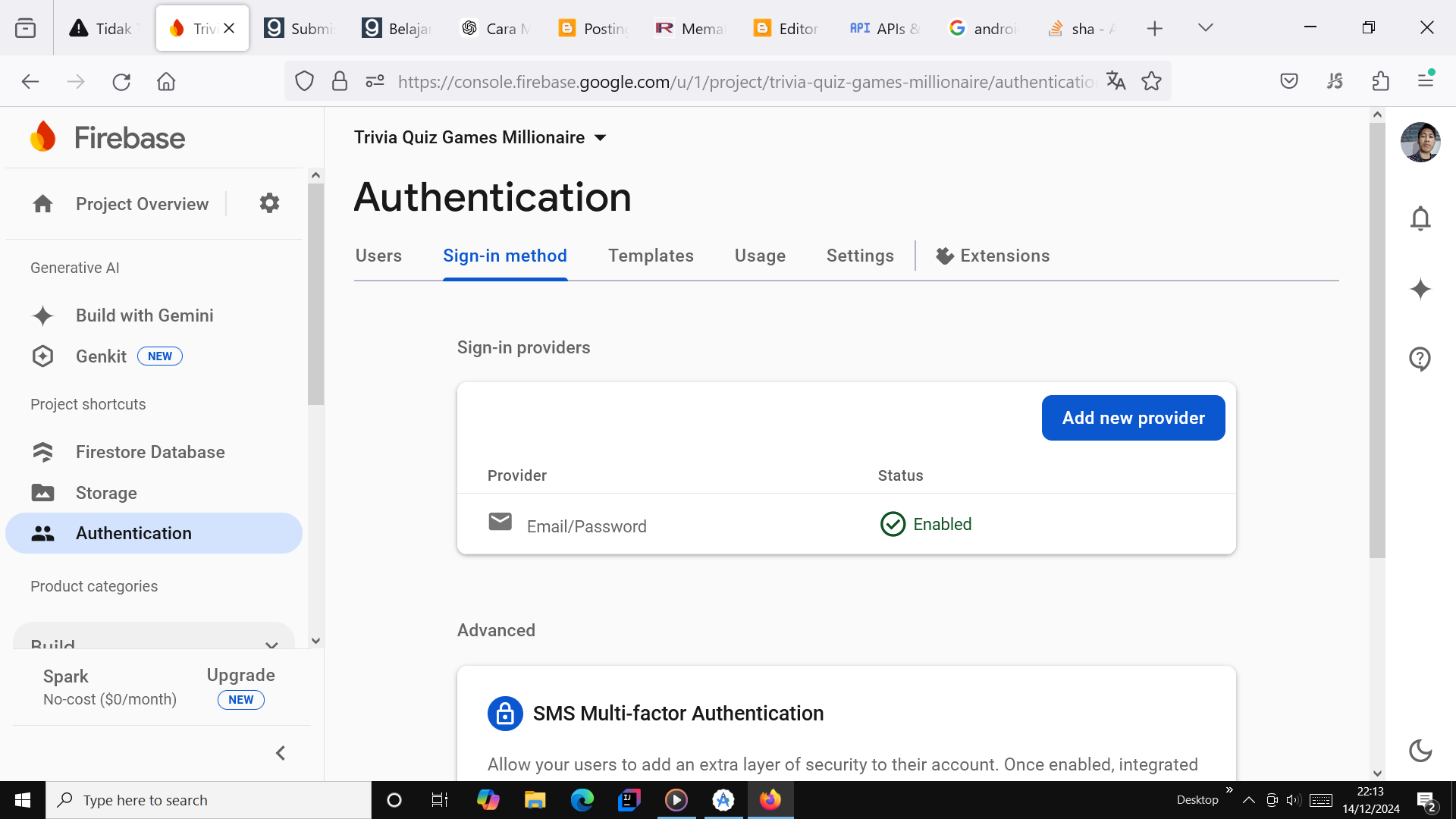 Firebase Auth Setup